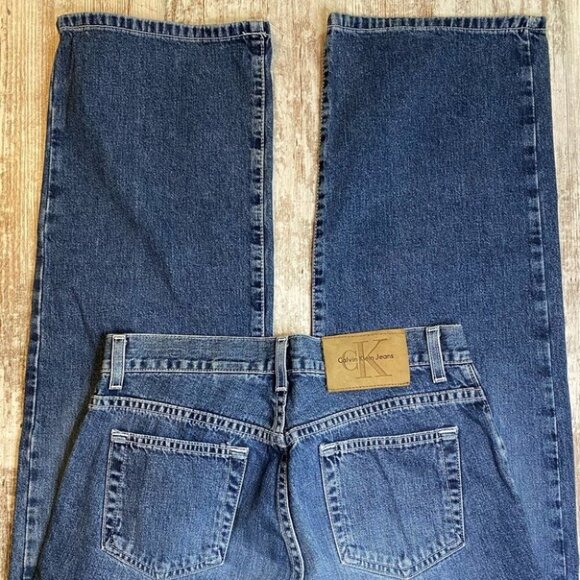 Vintage Calvin Klein Wide Leg Button Fly Jeans - Picture 3 of 11